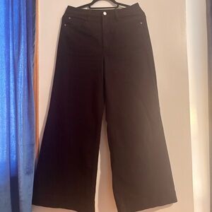 Anthropologie Black Flare Wide-Leg Jeans